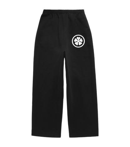 BLACK WIDE LEG CLOVER SWEATS