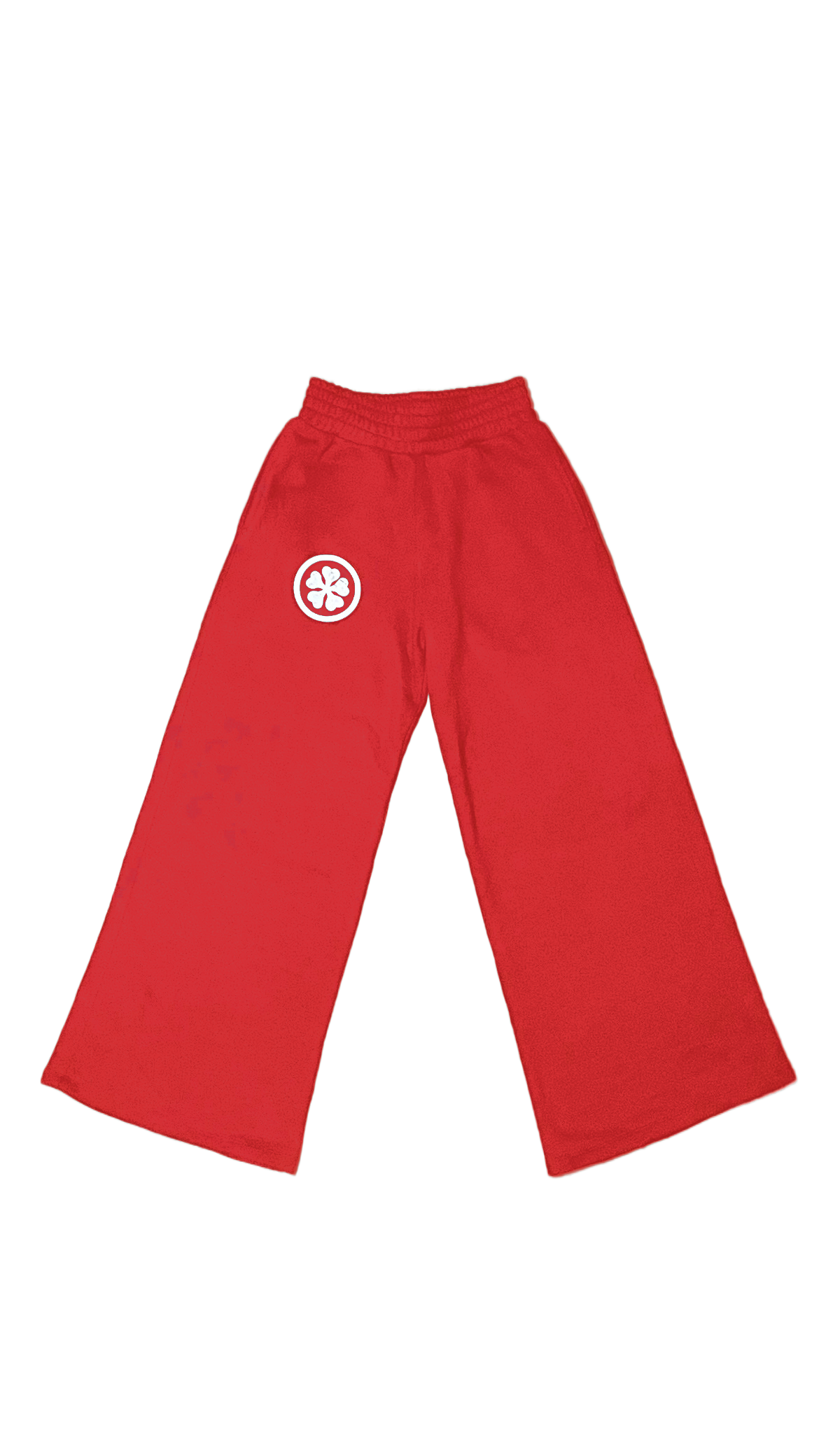RED WIDE LEG CLOVER SWEATS