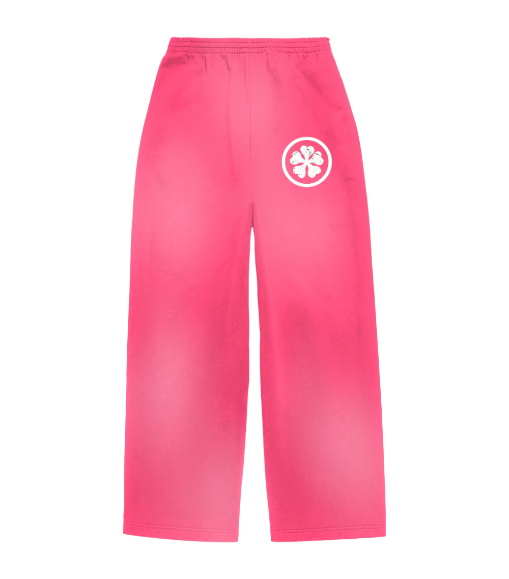 PINK WIDE LEG CLOVER SWEATS