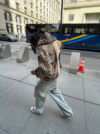 END LEOPARD PRINT ZIP UP