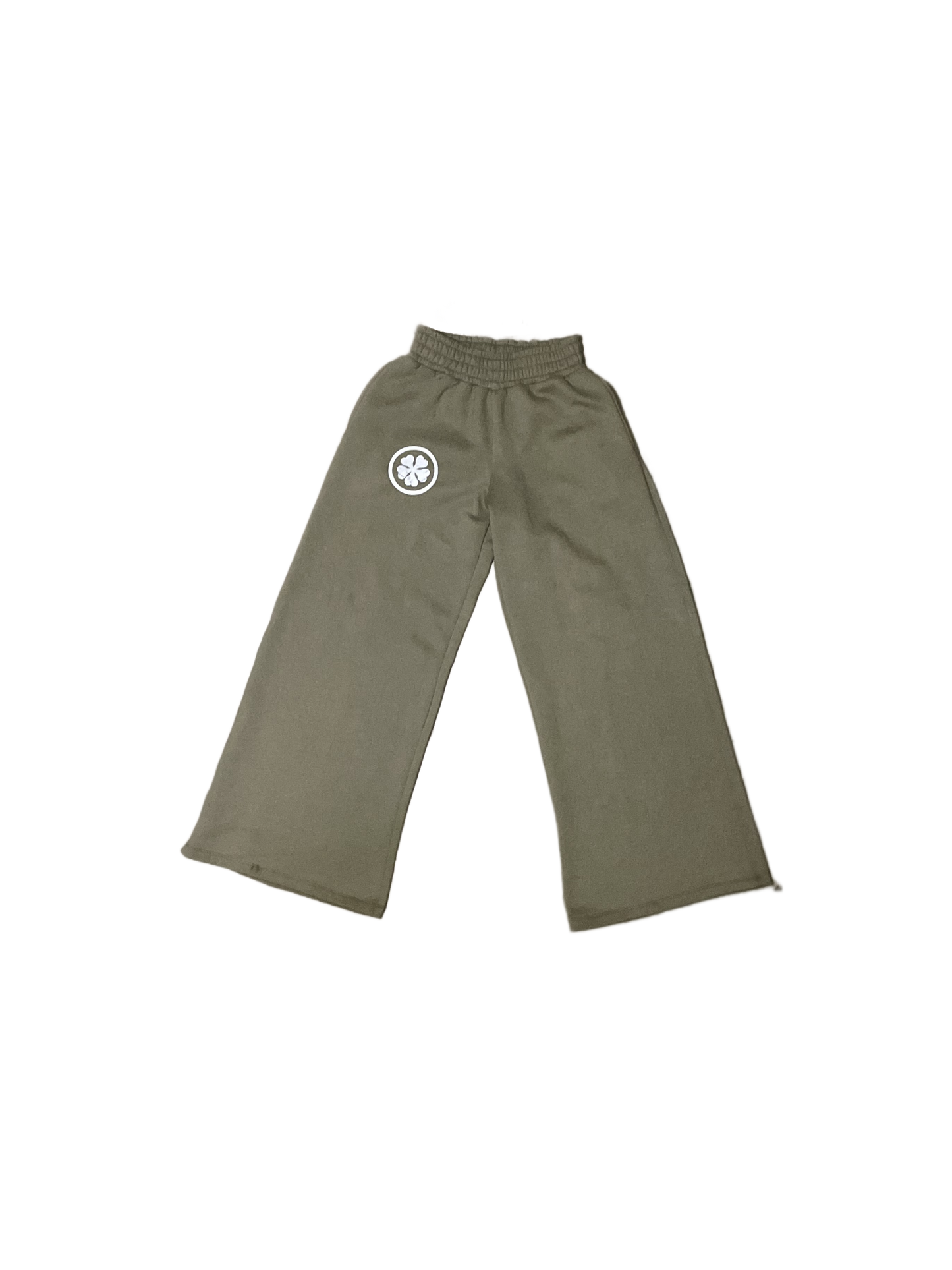 GREEN WIDE LEG CLOVER SWEATS