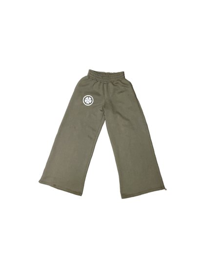 GREEN WIDE LEG CLOVER SWEATS