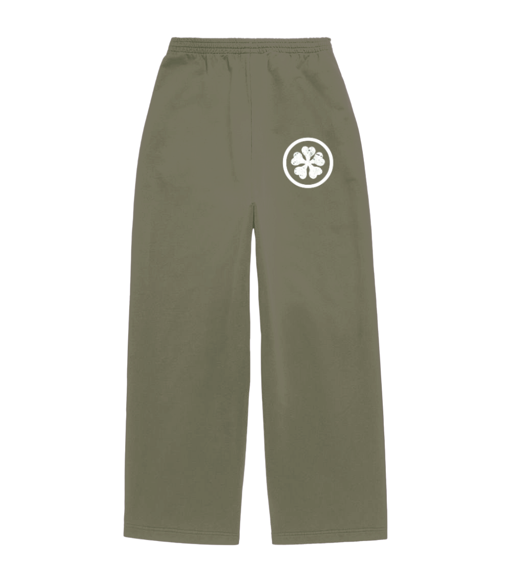 GREEN WIDE LEG CLOVER SWEATS