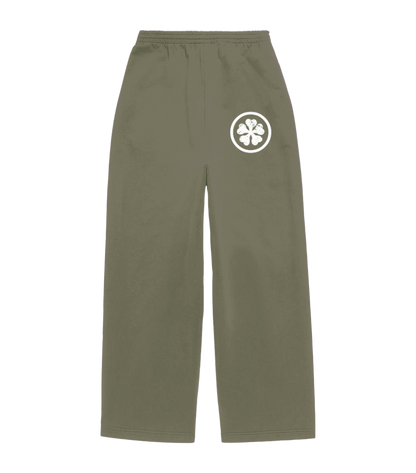 GREEN WIDE LEG CLOVER SWEATS